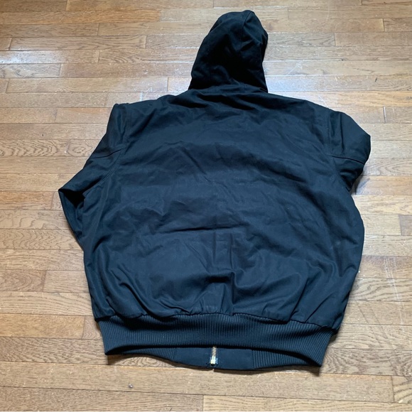 THS Carhartt Quilted-Flannel-Lined Duck Loose Fit Jacket | Size XL | Black - Picture 3 of 9